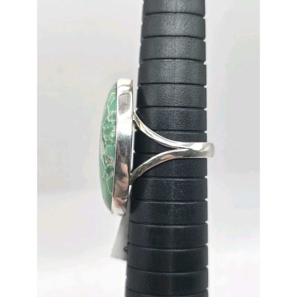 Genuine Green Variscite Oval Ring Size 6.5 Sterling Silver Bezel Set NWT - Picture 10 of 10